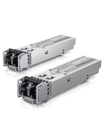 Ubiquiti Networks LC Multi-Mode SFP Optical Module Transceivers, Duplex LC, Up to 1.25 Gb/s Throughput, MM Fiber, up to 550m Range, Pack 2 | UACC-OM-MM-1G-D-2