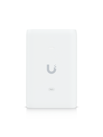 Ubiquiti Networks U-POE-AT PoE+ Adapter, 30W Delivery, Surge Protection, 70kHz Switching Freq, 48VDC Output, Peak Pulse Current & Clamping Protection, White | U-POE-AT