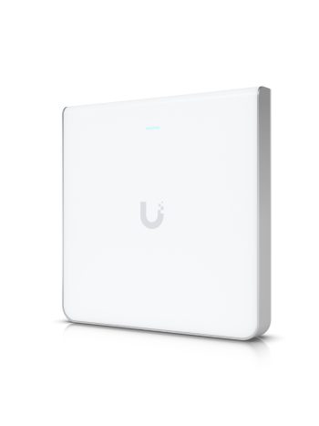 Ubiquiti U6 Enterprise In-Wall AP, WiFi 6E, 10 Spatial Streams, 6 GHz, 4.8 Gbps, 4-Port Switch, White | U6-Enterprise-IW