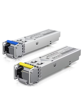 Ubiquiti Networks Bi-Directional Single-Mode LC SFP Transceiver Kit, 1.25 Gbps Speed, LC Connector, Supports 3km Connections, SM Fiber, 2 Pack | UACC-OM-SM-1G-S-2